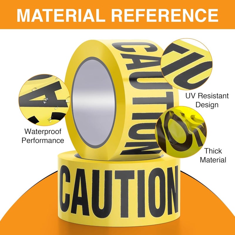 TAPEWELL Premium Yellow Caution Tape Roll - 3 Inch X 1000 Feet - Pack of 3 Bright Yellow Crime Scene Tape - Construction Tape Rolls for Hazard Areas (Total of 3000 Feet) - Image 2